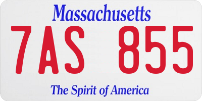 MA license plate 7AS855