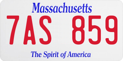 MA license plate 7AS859