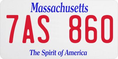 MA license plate 7AS860