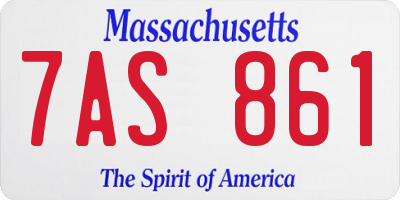 MA license plate 7AS861
