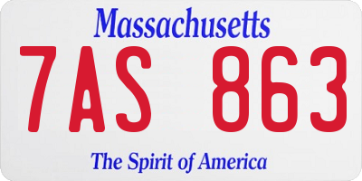 MA license plate 7AS863