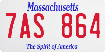 MA license plate 7AS864