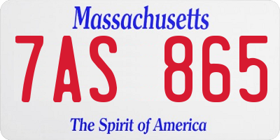 MA license plate 7AS865