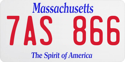MA license plate 7AS866
