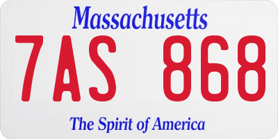 MA license plate 7AS868