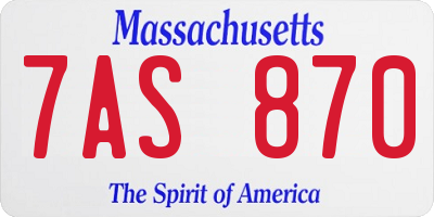 MA license plate 7AS870