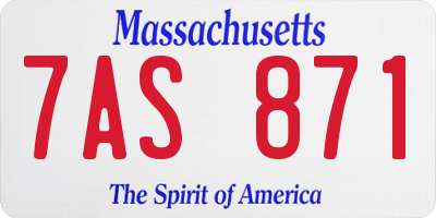 MA license plate 7AS871