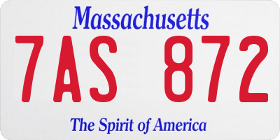 MA license plate 7AS872