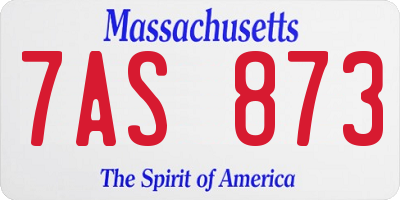 MA license plate 7AS873