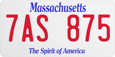MA license plate 7AS875