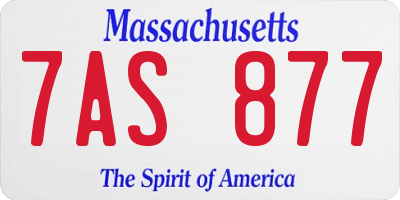 MA license plate 7AS877