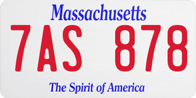 MA license plate 7AS878