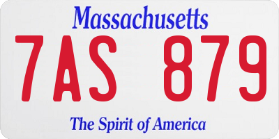 MA license plate 7AS879