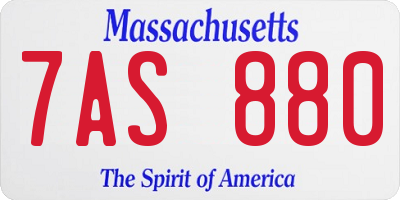 MA license plate 7AS880