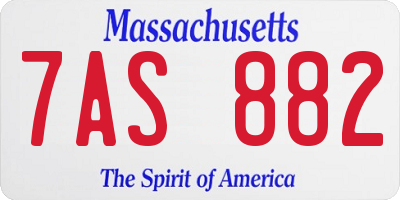 MA license plate 7AS882