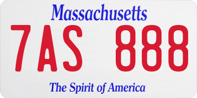 MA license plate 7AS888