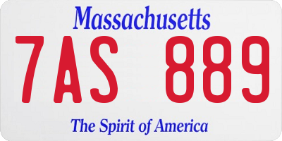 MA license plate 7AS889