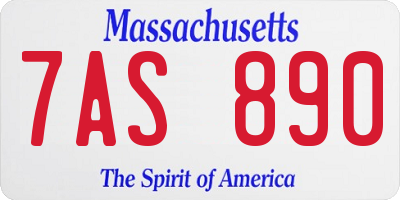 MA license plate 7AS890