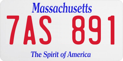 MA license plate 7AS891