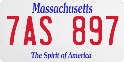 MA license plate 7AS897
