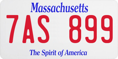 MA license plate 7AS899