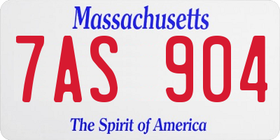 MA license plate 7AS904