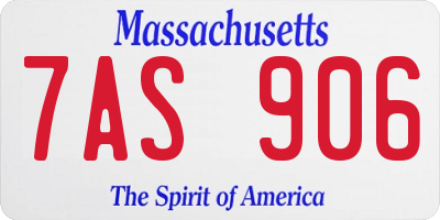 MA license plate 7AS906
