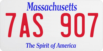 MA license plate 7AS907