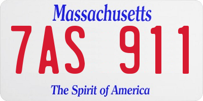 MA license plate 7AS911