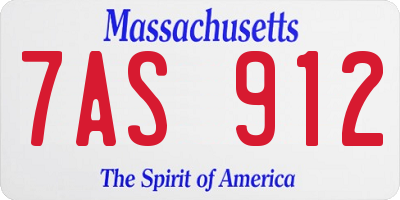MA license plate 7AS912