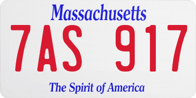 MA license plate 7AS917