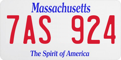 MA license plate 7AS924