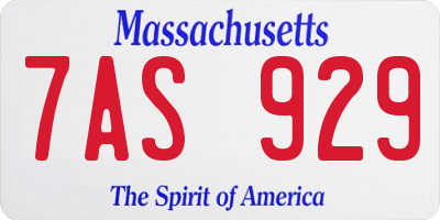 MA license plate 7AS929