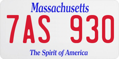 MA license plate 7AS930