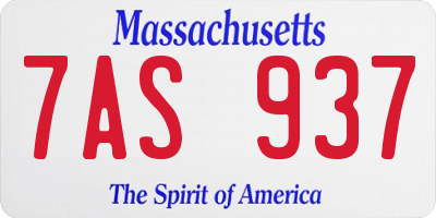 MA license plate 7AS937