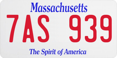 MA license plate 7AS939