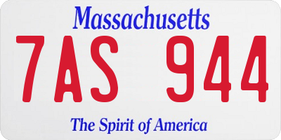 MA license plate 7AS944