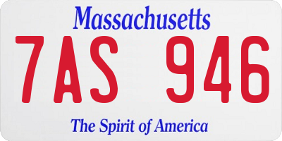 MA license plate 7AS946