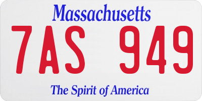 MA license plate 7AS949