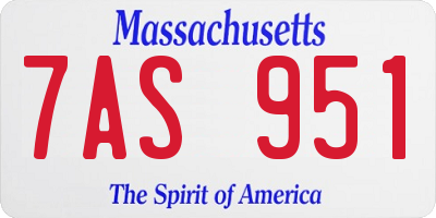 MA license plate 7AS951