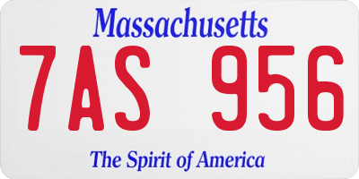MA license plate 7AS956