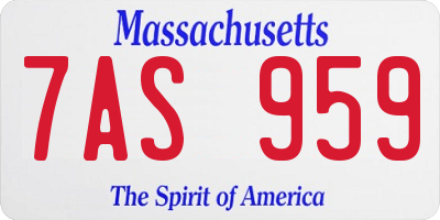 MA license plate 7AS959