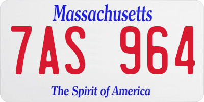 MA license plate 7AS964