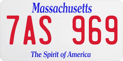 MA license plate 7AS969