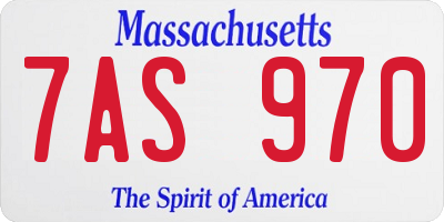 MA license plate 7AS970