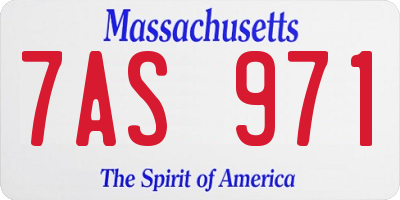 MA license plate 7AS971