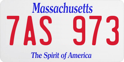MA license plate 7AS973