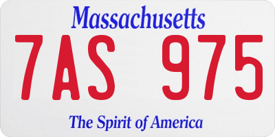 MA license plate 7AS975