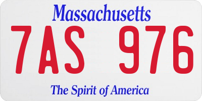 MA license plate 7AS976
