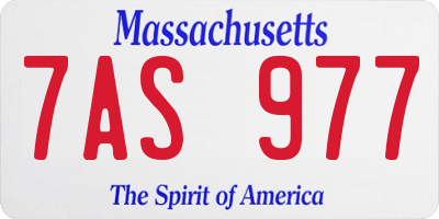 MA license plate 7AS977